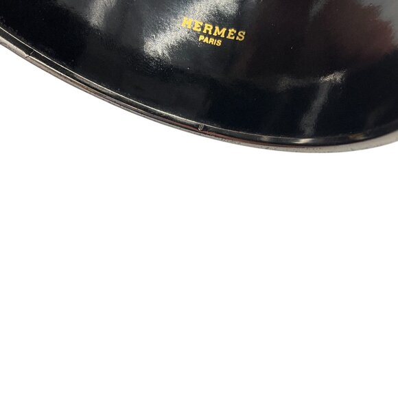 Hermes White / Brown Equestrian Horse Print Enamel Extra Wide Bangle Bracelet - Picture 3 of 8